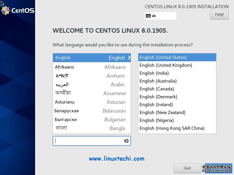 Select-Language-CentOS8-Installation