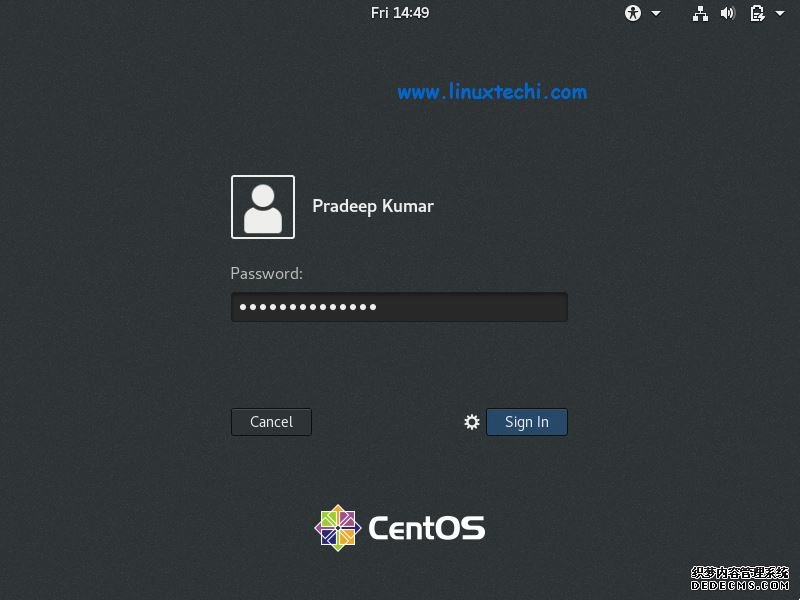 Login-screen-CentOS8
